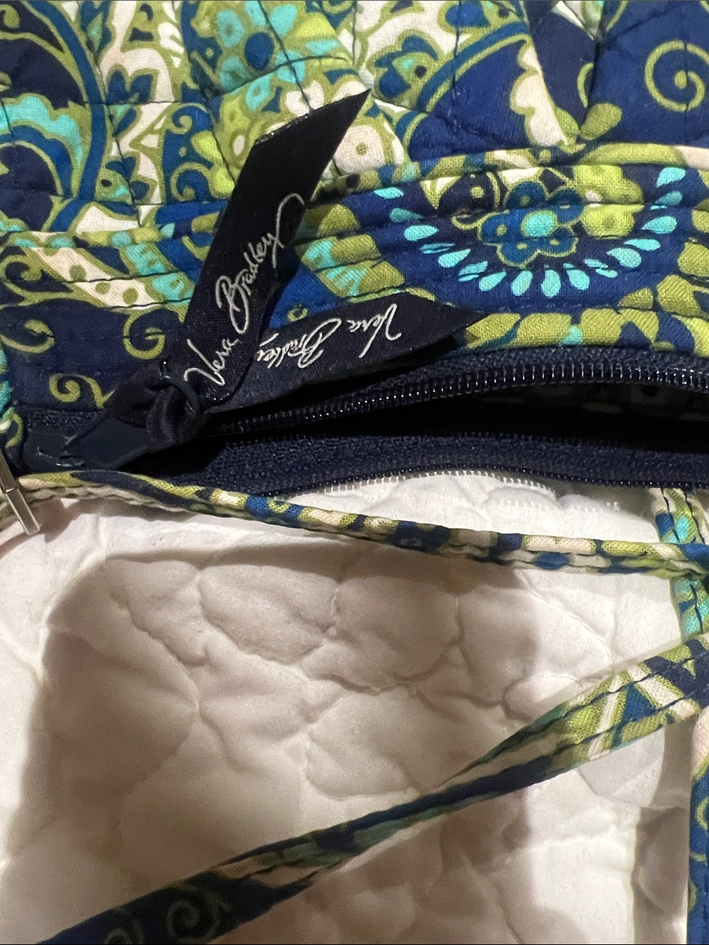 Vera Bradley Quilted Paisley Crossbody in Navy, Green & Teal